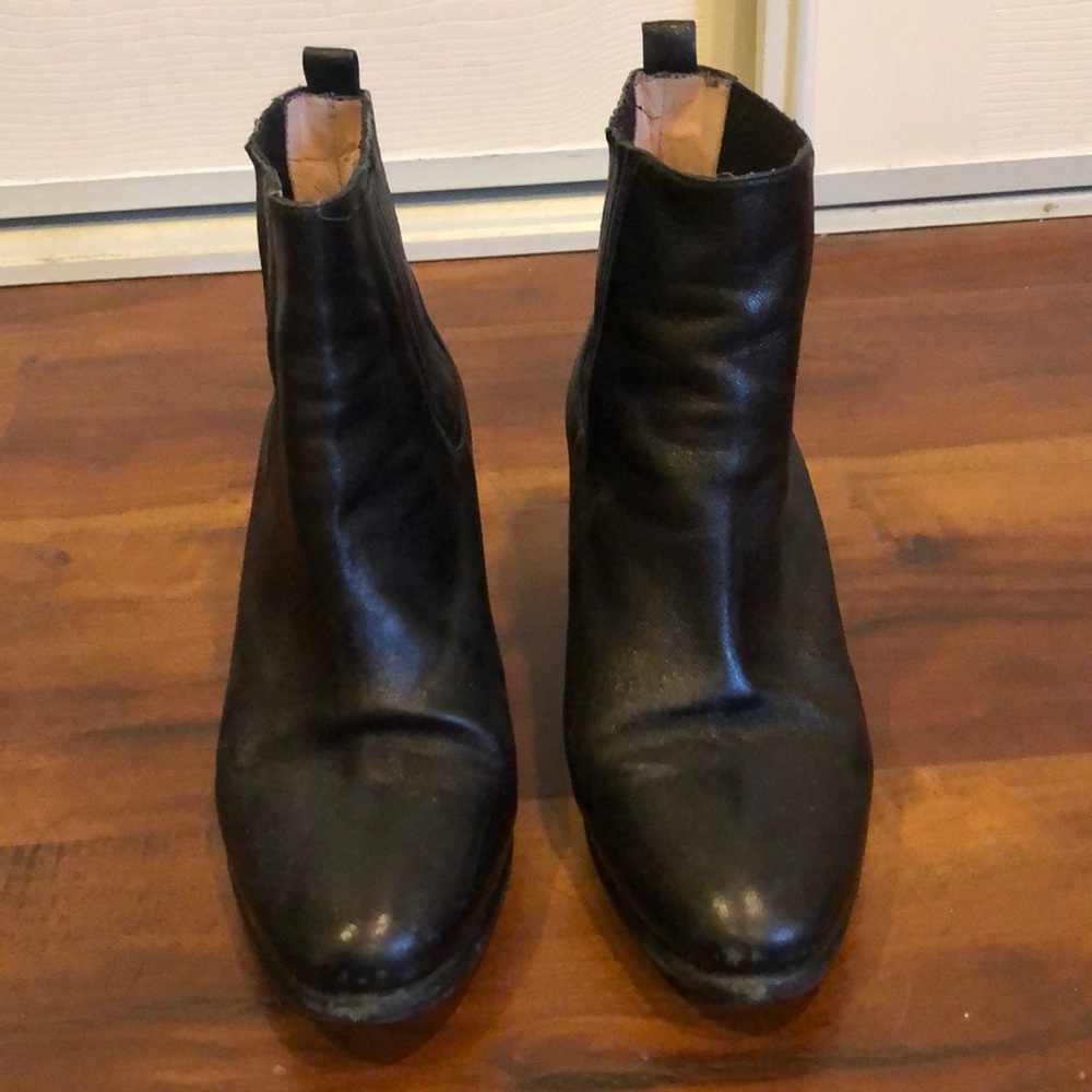 Opening Ceremony black leather ankle boots